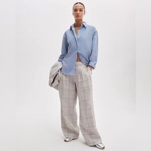 NWT Rag & Bone Connie Striped Poplin Shirt in Navy Stripe